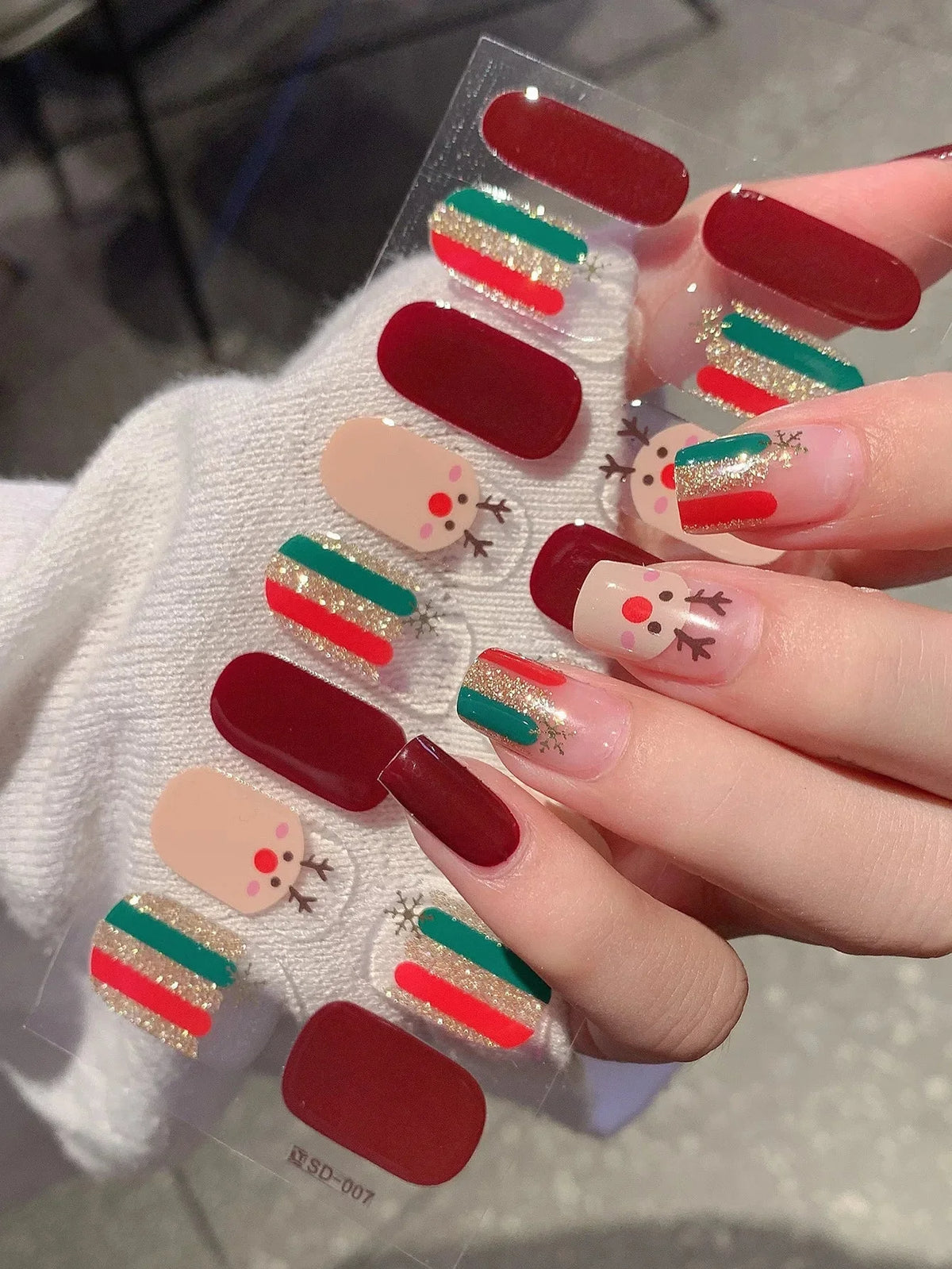 Autocollants D’Art Des Ongles 3D Pour Des Ongles Festifs Faciles — Rouge Vert, photo 31